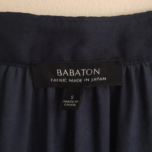Aritzia Babaton midnight blue silky blouse S - Picture 3 of 6